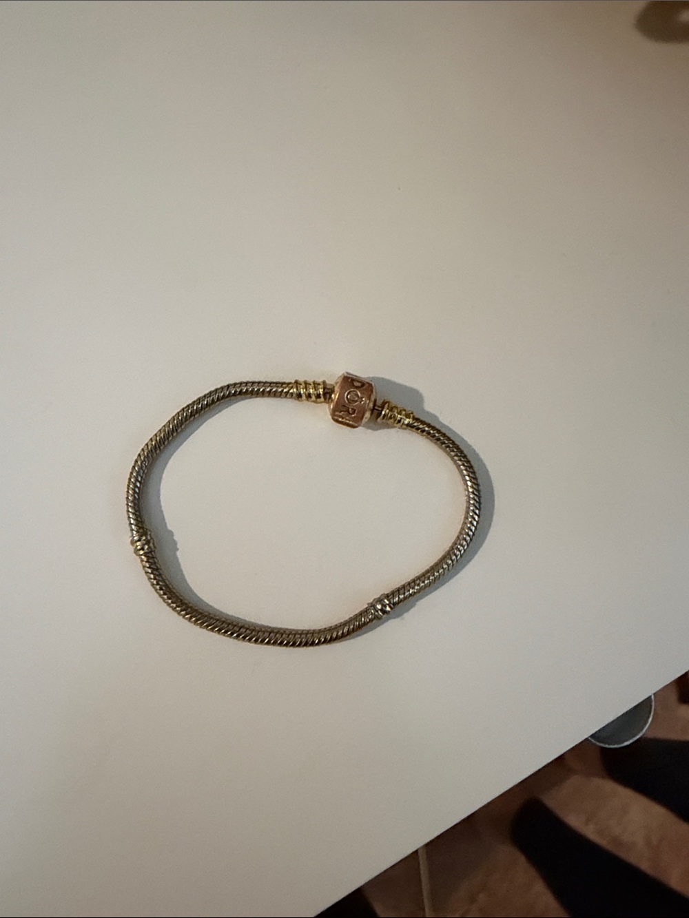 Gold-Tone Snake Pandora Chain Bracelet
